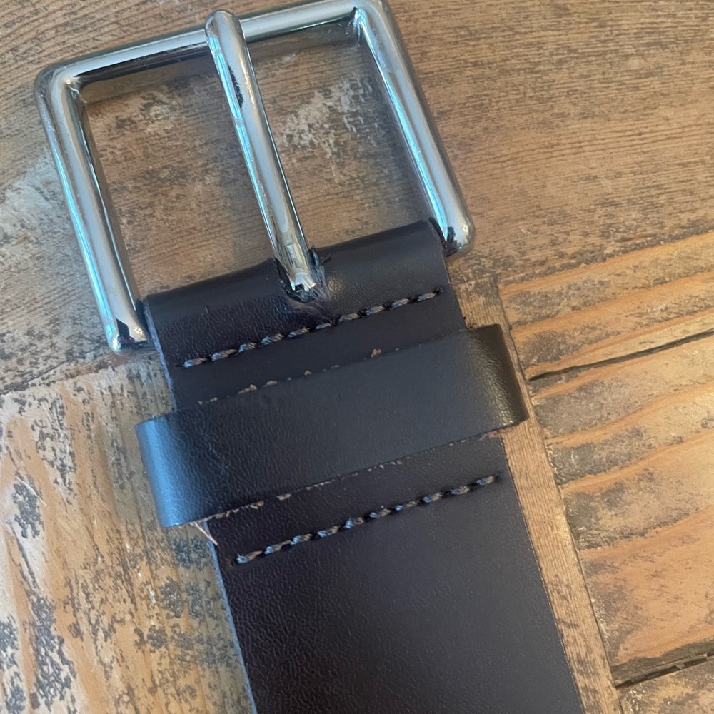 Rockport Dark Brown Leather Belt with silver Buckle